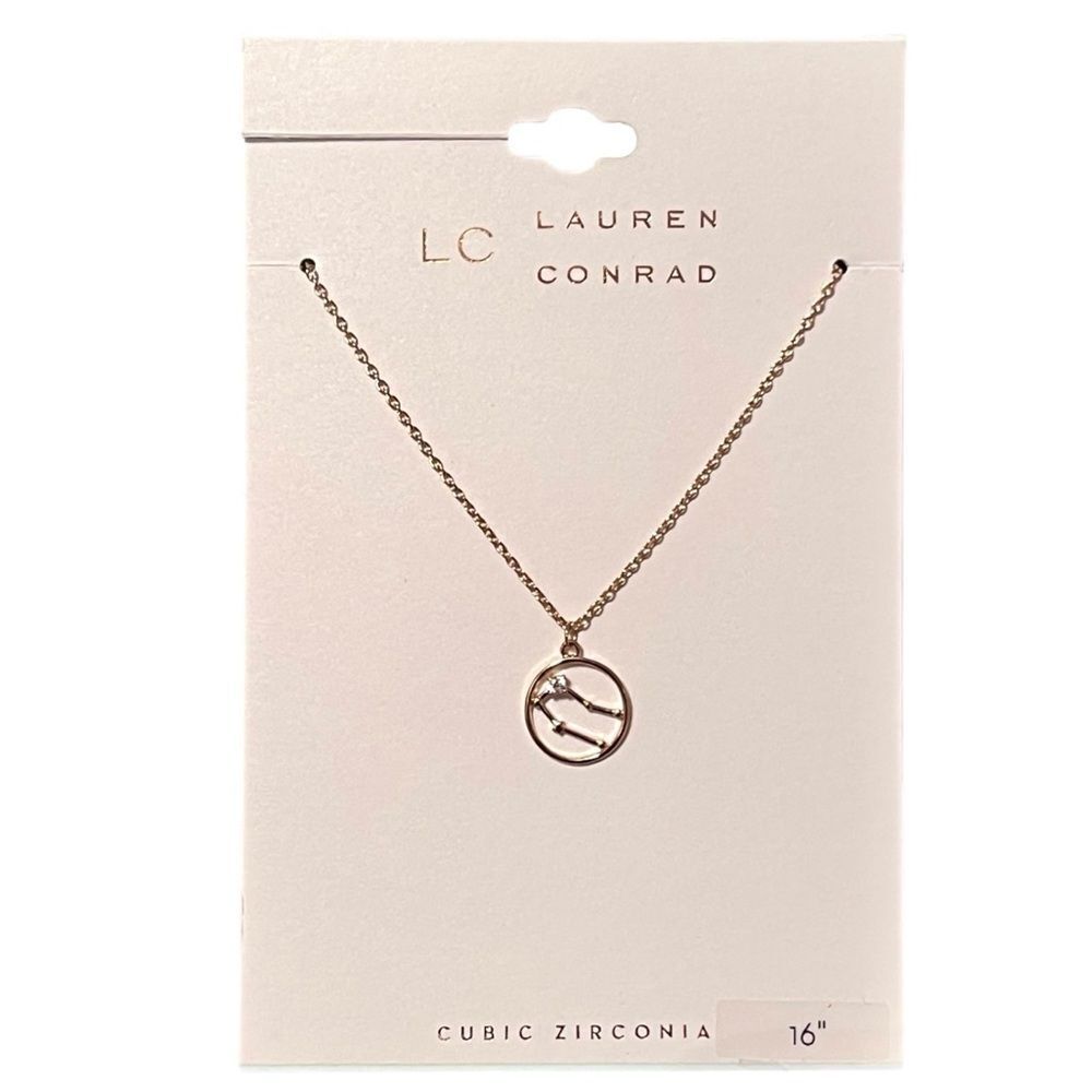 LC Lauren Conrad Gold Gemini Constellation Cubic Zirconia Pendant Necklace